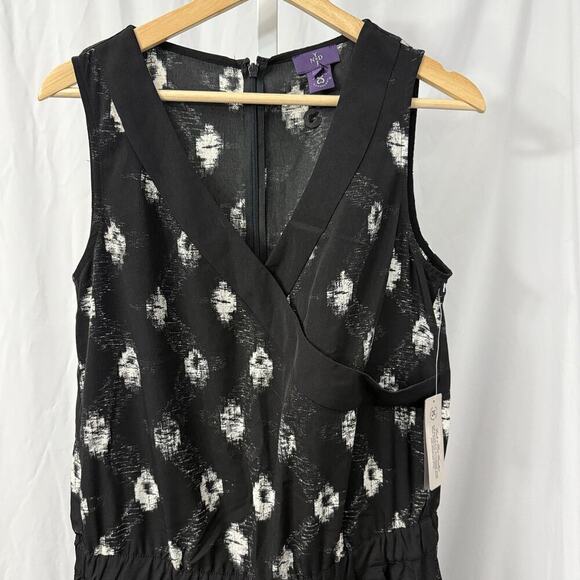 NYDJ Jumpsuit Womens Size 6 Milly Printed Black Woodblock Batik Romper New - Picture 8 of 13